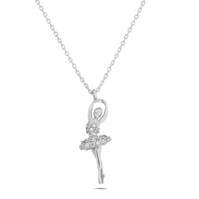 Sinico Dance Ballerina Piccola Collana oro bianco zirconia