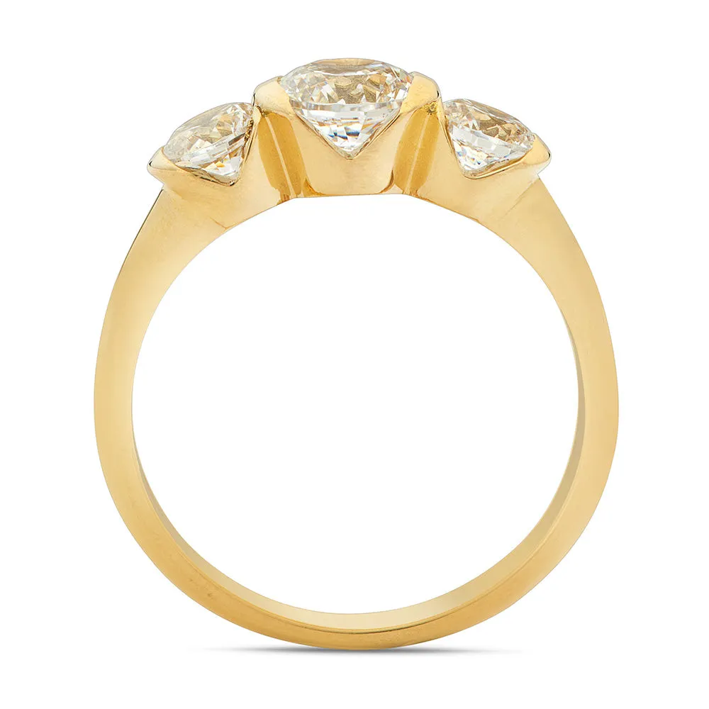 Sinico Trilogy anello oro giallo 18kt misura 13 zirconi