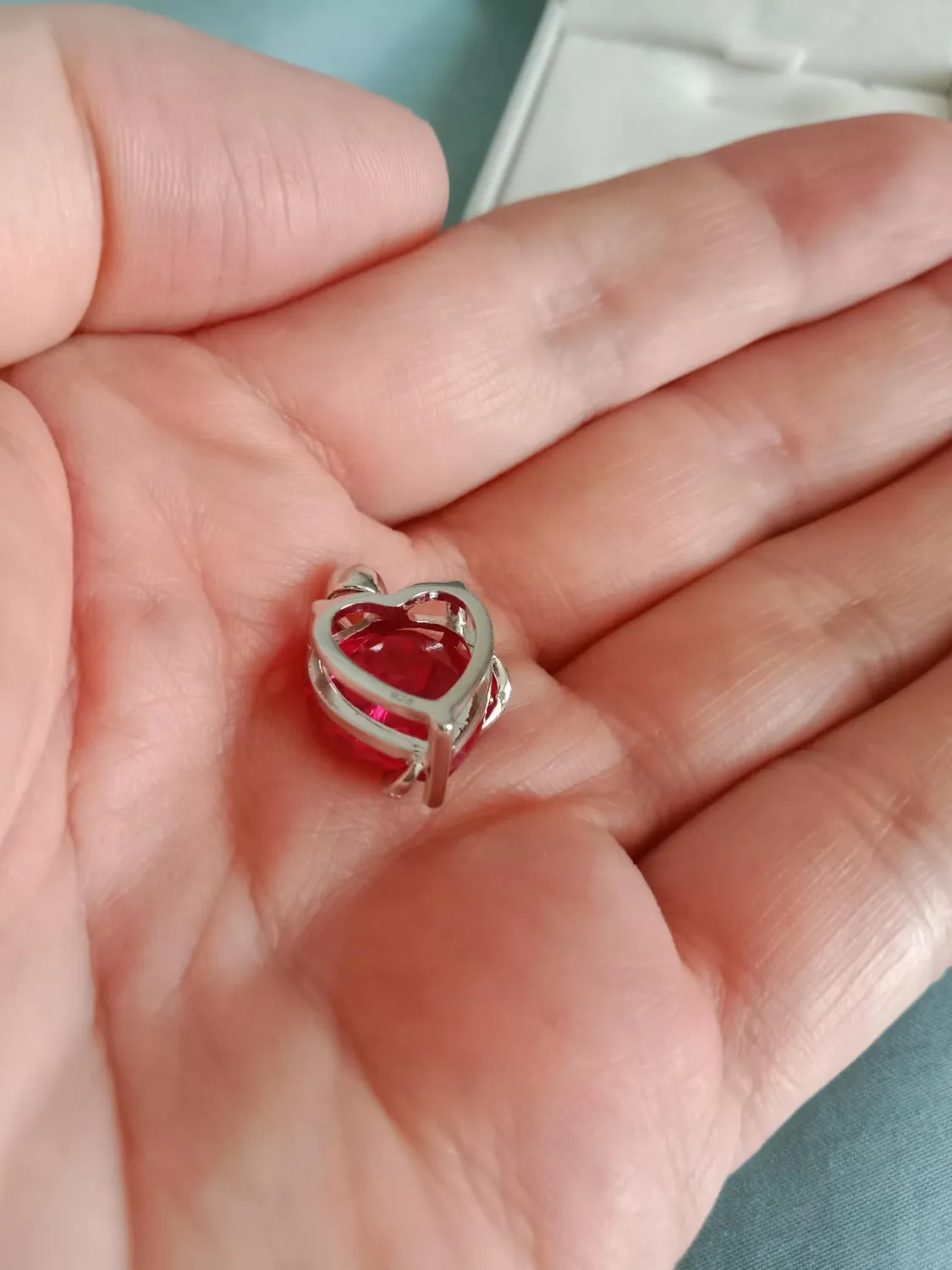 YL Farfalla Cuore collana argento 925 rubino luglio