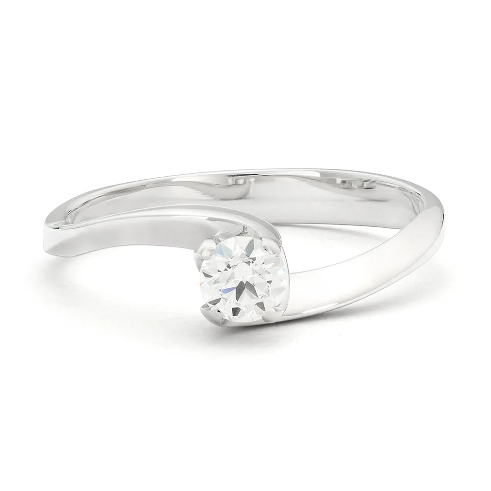 Sinico Valentine anello solitario oro bianco zirconia
