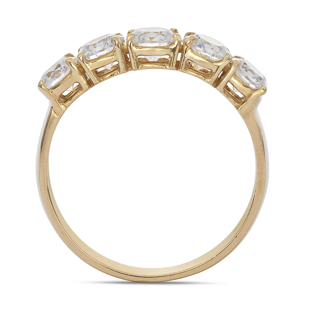 Sinico Rivière 5 pietre anello oro giallo 18 Kt