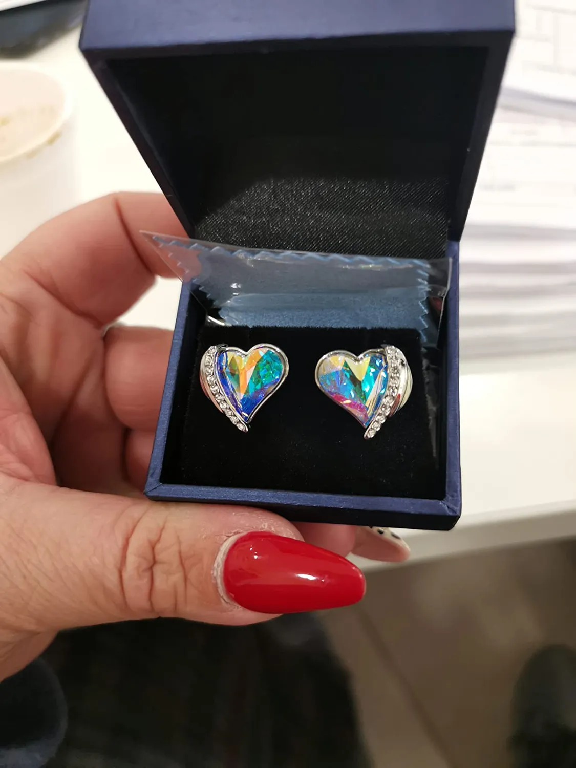 CDE Orecchini a Bottone Cuore Oro Rosa Ipoallergenici
