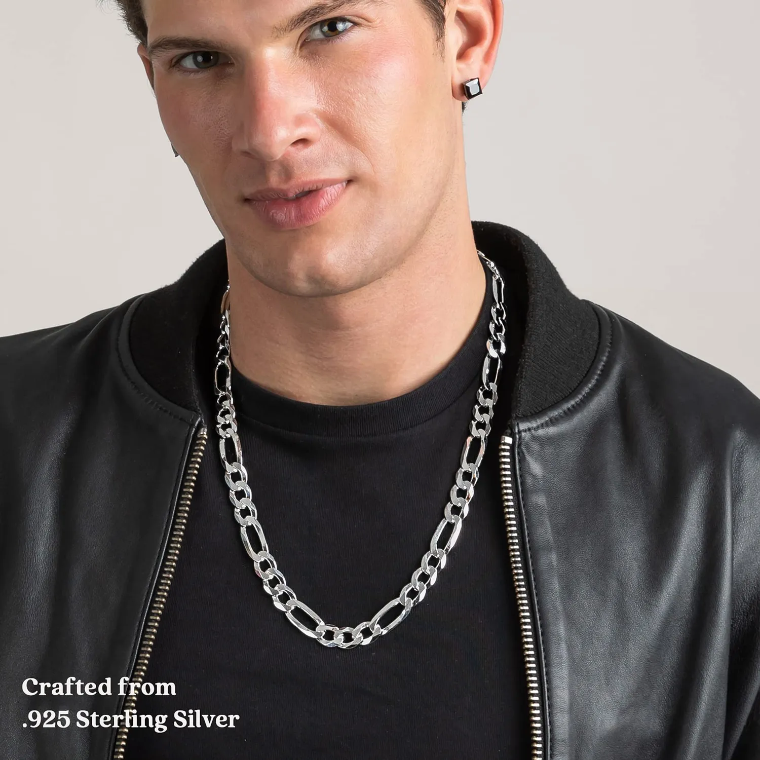 KEZEF Collana Uomo Argento Sterling 10 mm Massiccia
