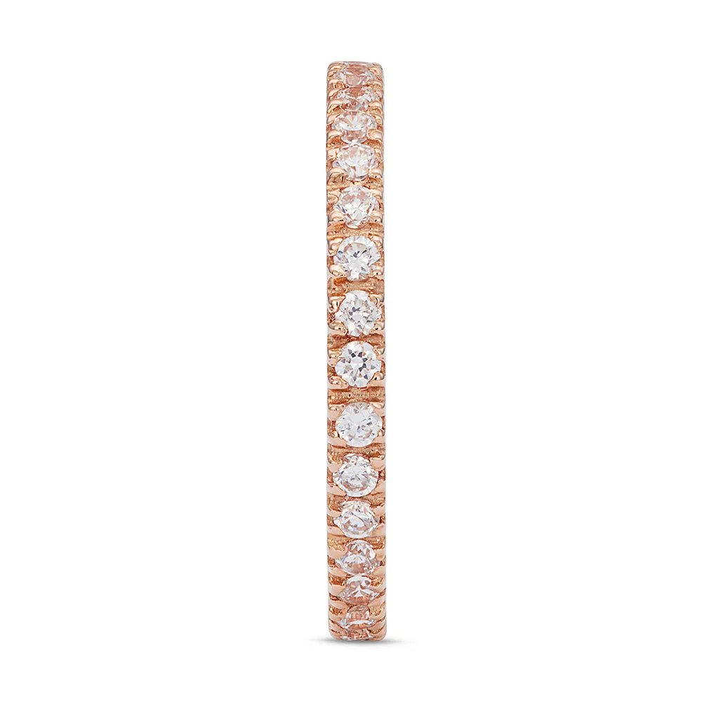 Sinico Eternity anello oro rosa griffe bianchi