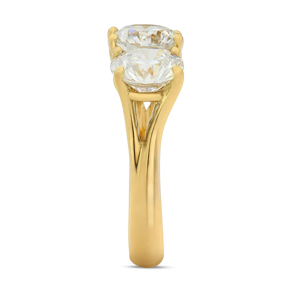 SINICO Trilogy filo oro giallo con cubic zirconia bianchi anello