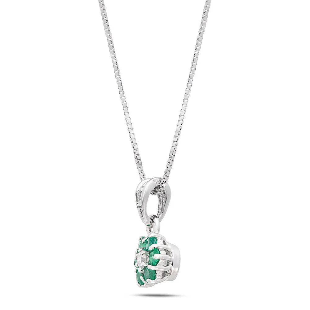 Sinico Flowers Classic fiore piccolo collana oro smeraldi diamanti