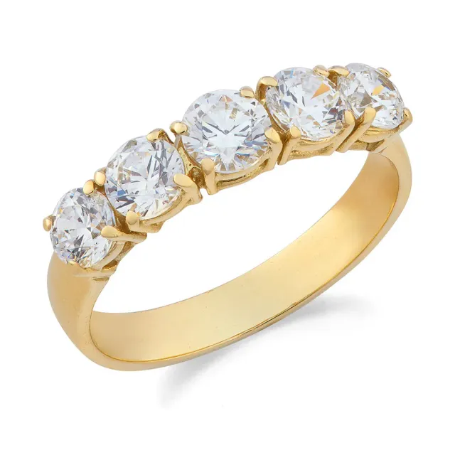 Sinico Rivière 5 pietre anello oro giallo 18 Kt