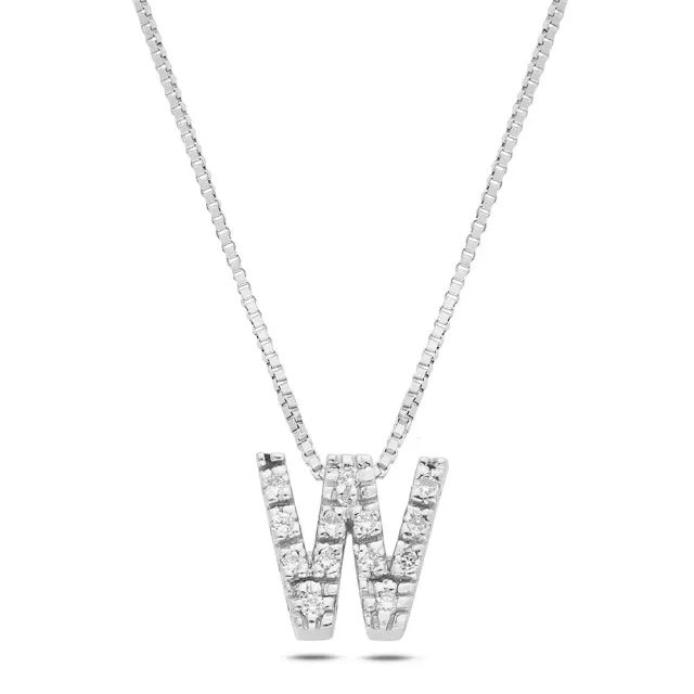Sinico Letters W Piccola collana oro diamanti