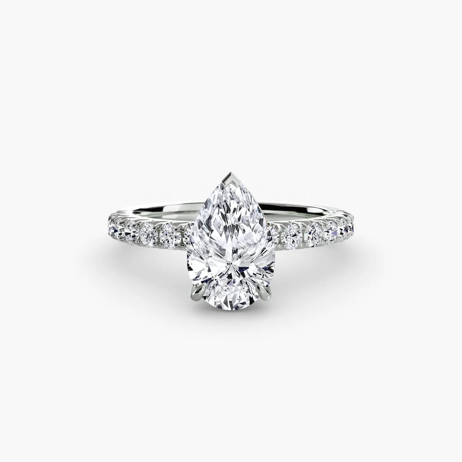 Sinico Solitaire Pavé 6 anello oro bianco 18kt tondo