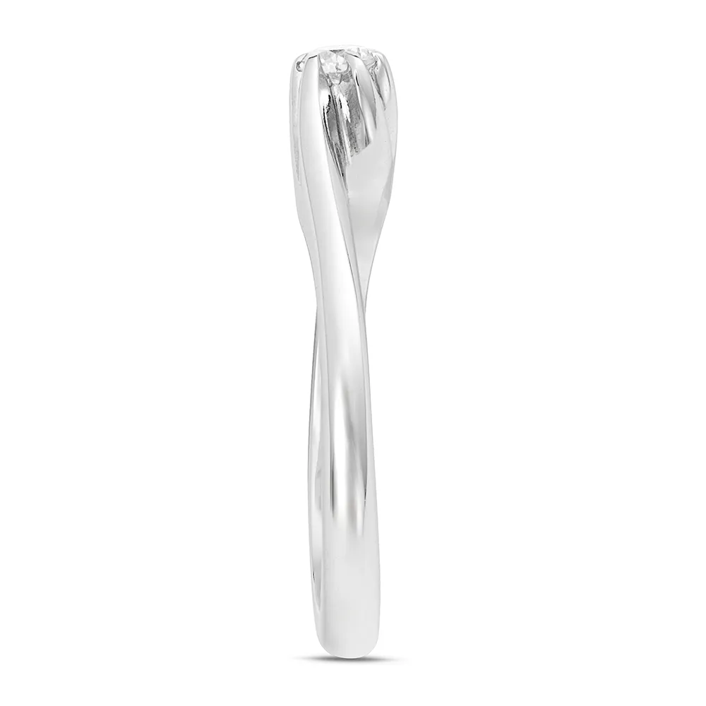 SINICO Promesse Valentine anello solitario oro bianco diamante