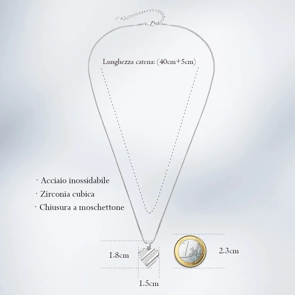 CDE Cuore collana cuore zirconia oro da donna