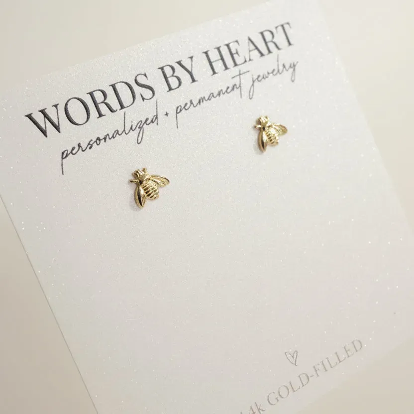 WordsByHeartCo Honeybee orecchini a lobo argento 925 ape piccola