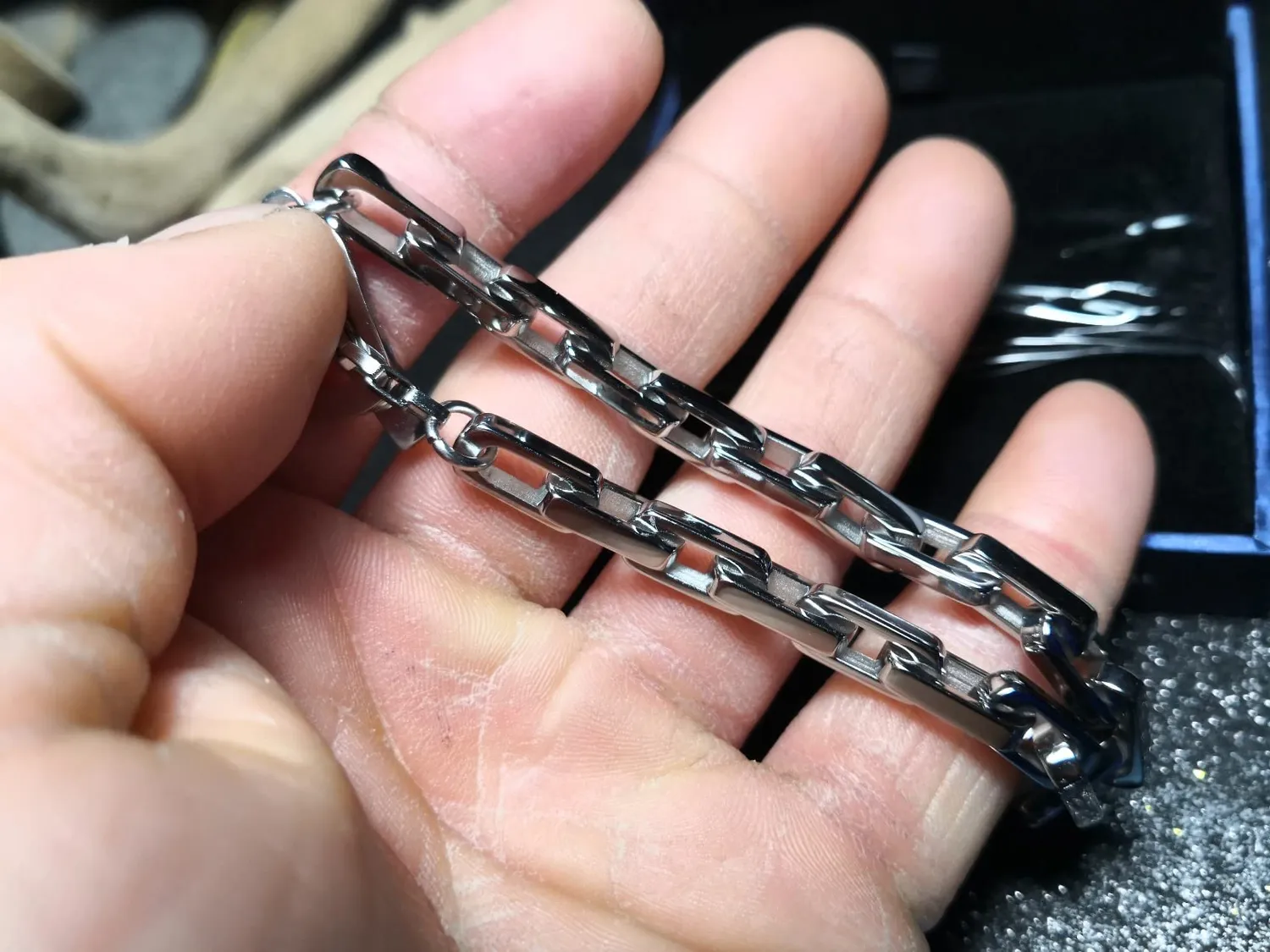 CDE bracciale uomo catena acciaio toggle