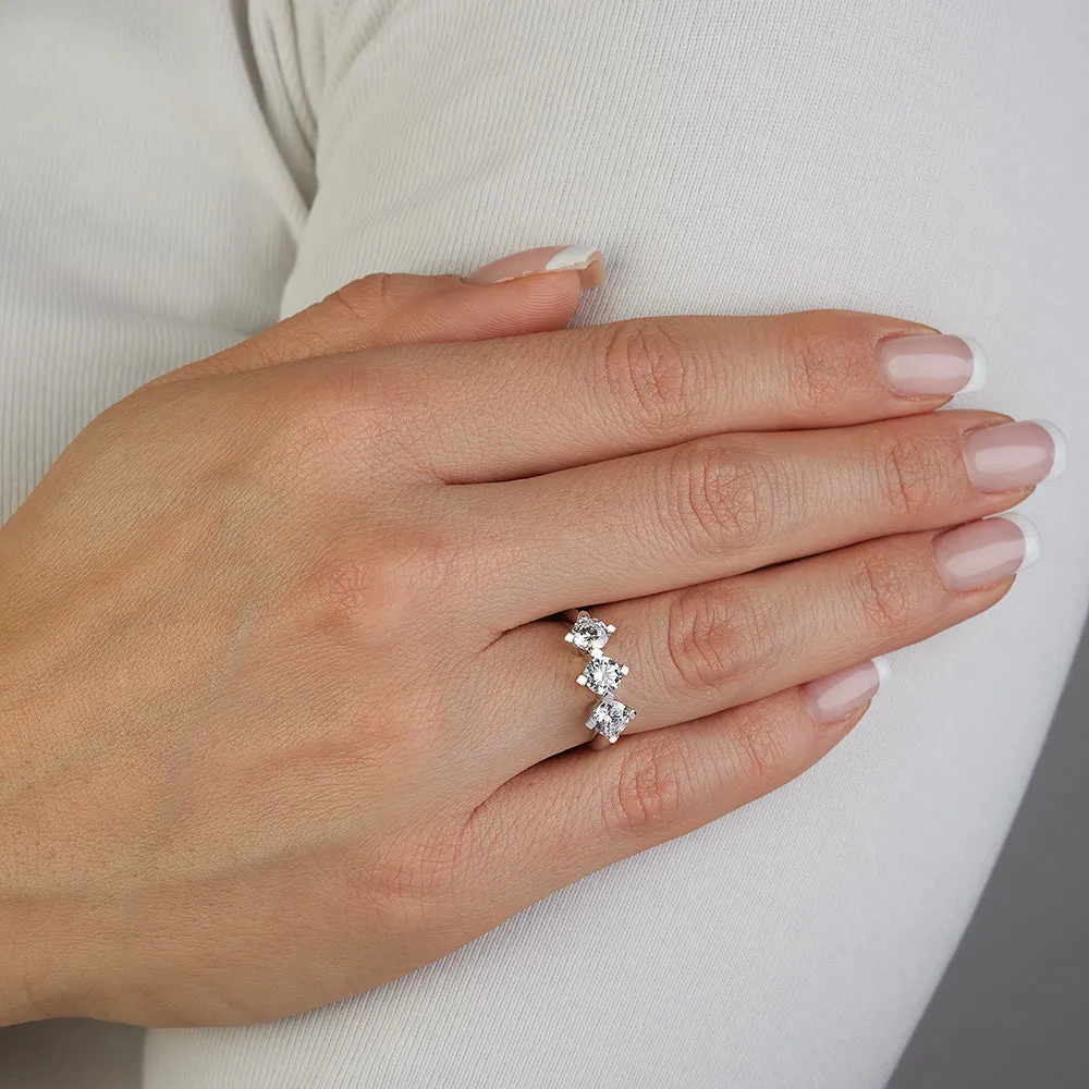 Sinico Trilogy anello oro bianco cubic zirconia misura 13