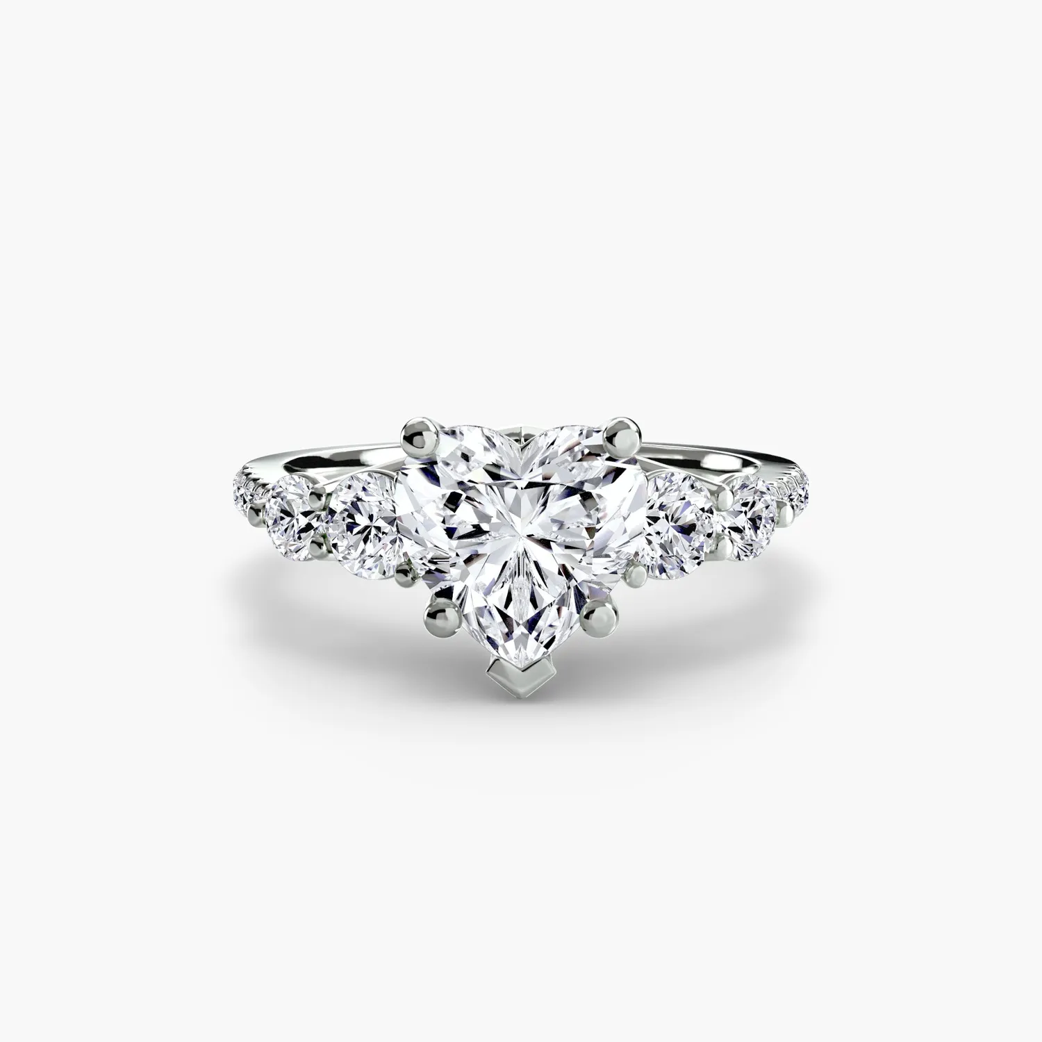 Sinico Five Stone Pavé anello oro bianco 18Kt