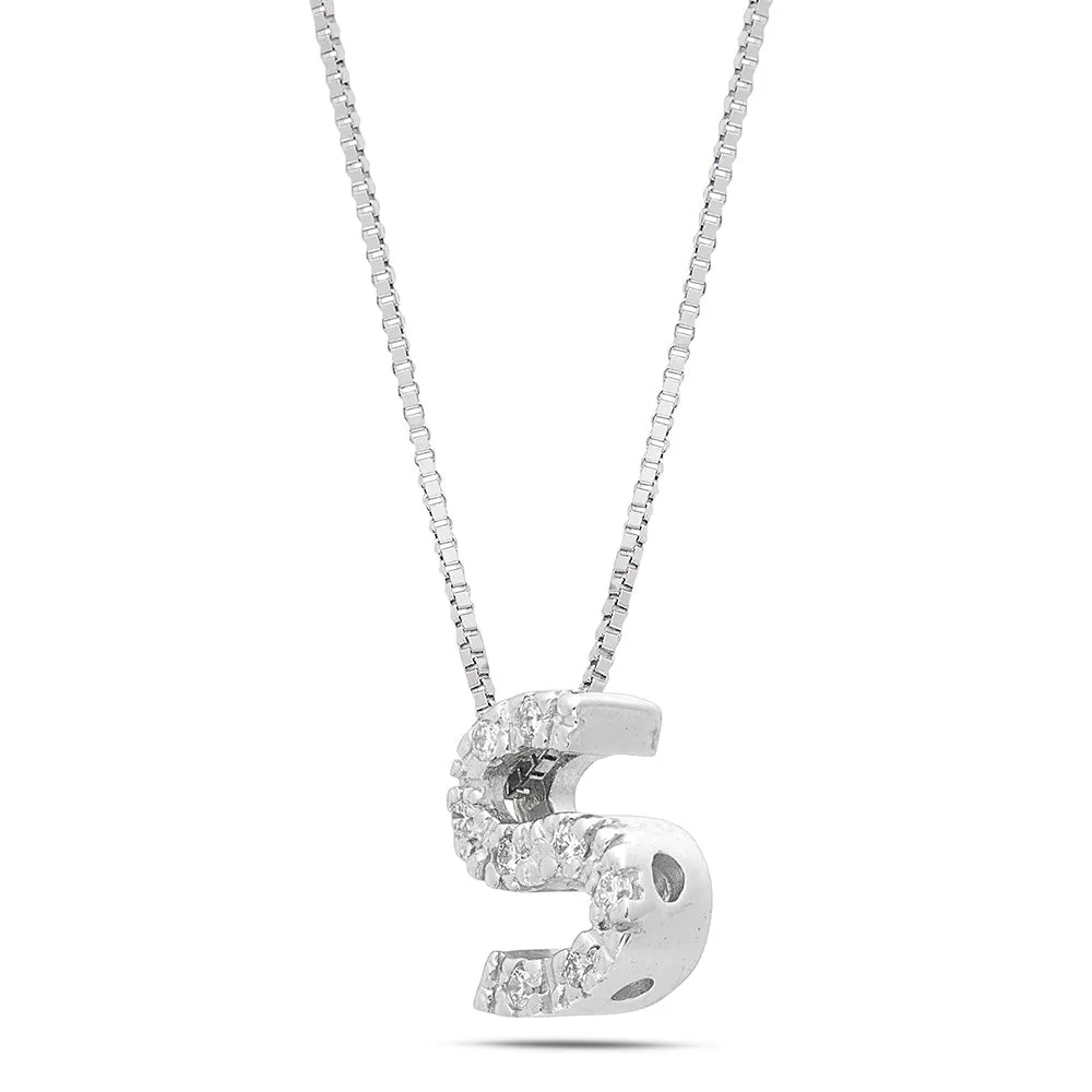 Sinico Letters S piccola collana oro bianco diamanti