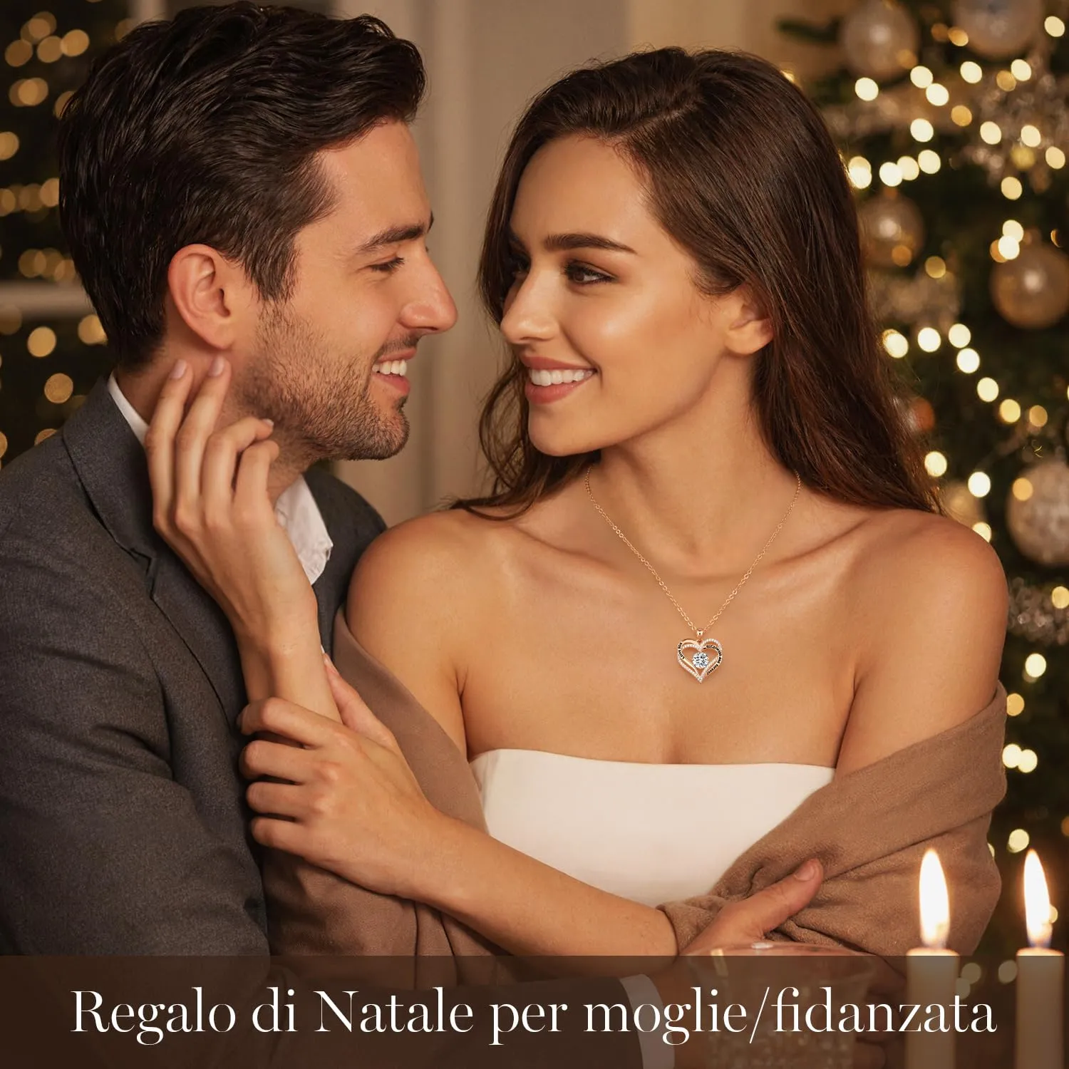 CDE Cuore collana oro rosa aprile pietra nascita