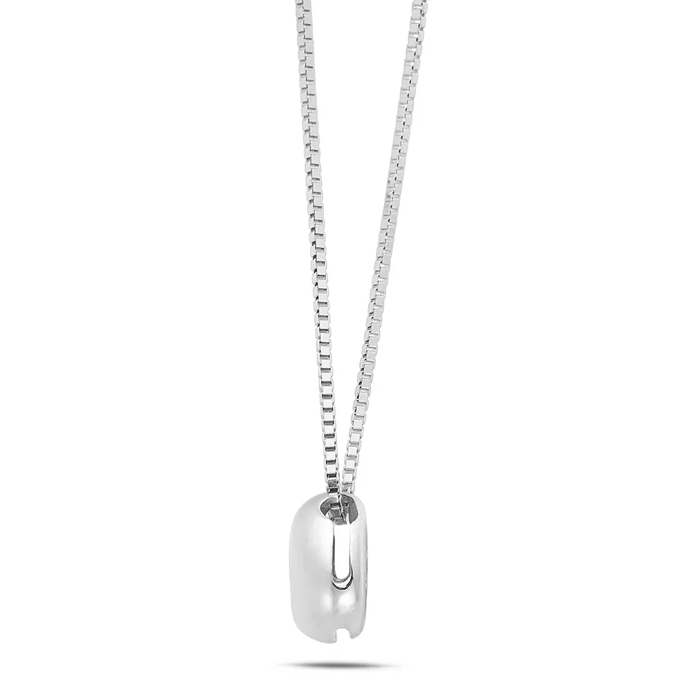 Sinico Donut Collana Punto Luce Oro Bianco Diamante 0,06 ct 42 cm