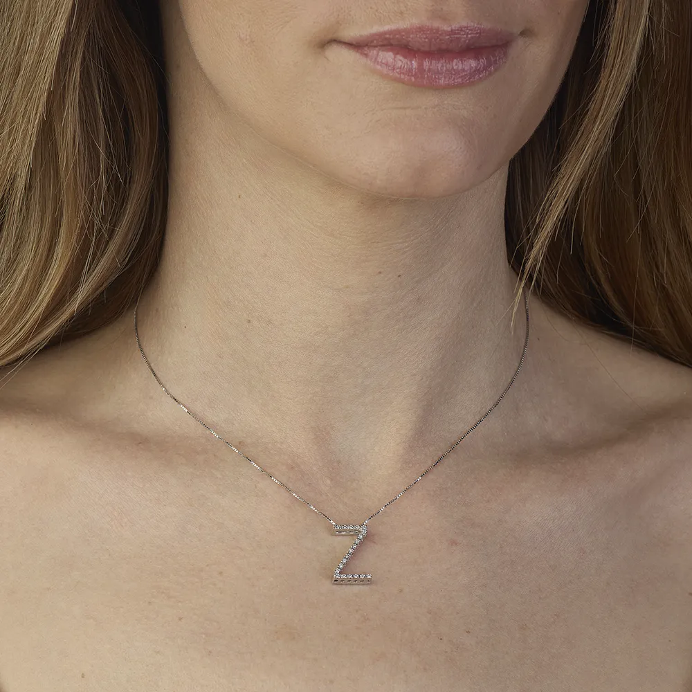 Sinico Letters Z grande collana oro 42 cm diamanti