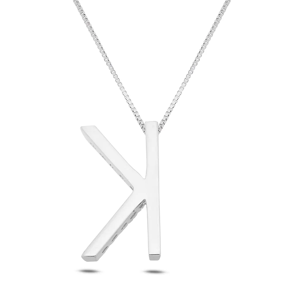 Sinico Letters Collana Lettera K Oro Bianco Diamanti 0,13 ct 42 cm