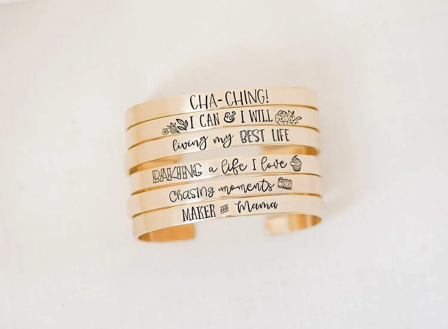 WordsByHeartCo Creator Collection Custom bracciale argento inciso