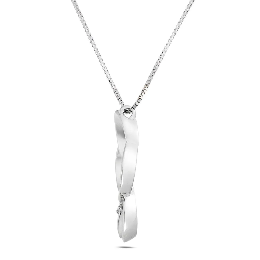 SINICO Riflessi Fiore collana oro bianco 18Kt diamanti 42cm