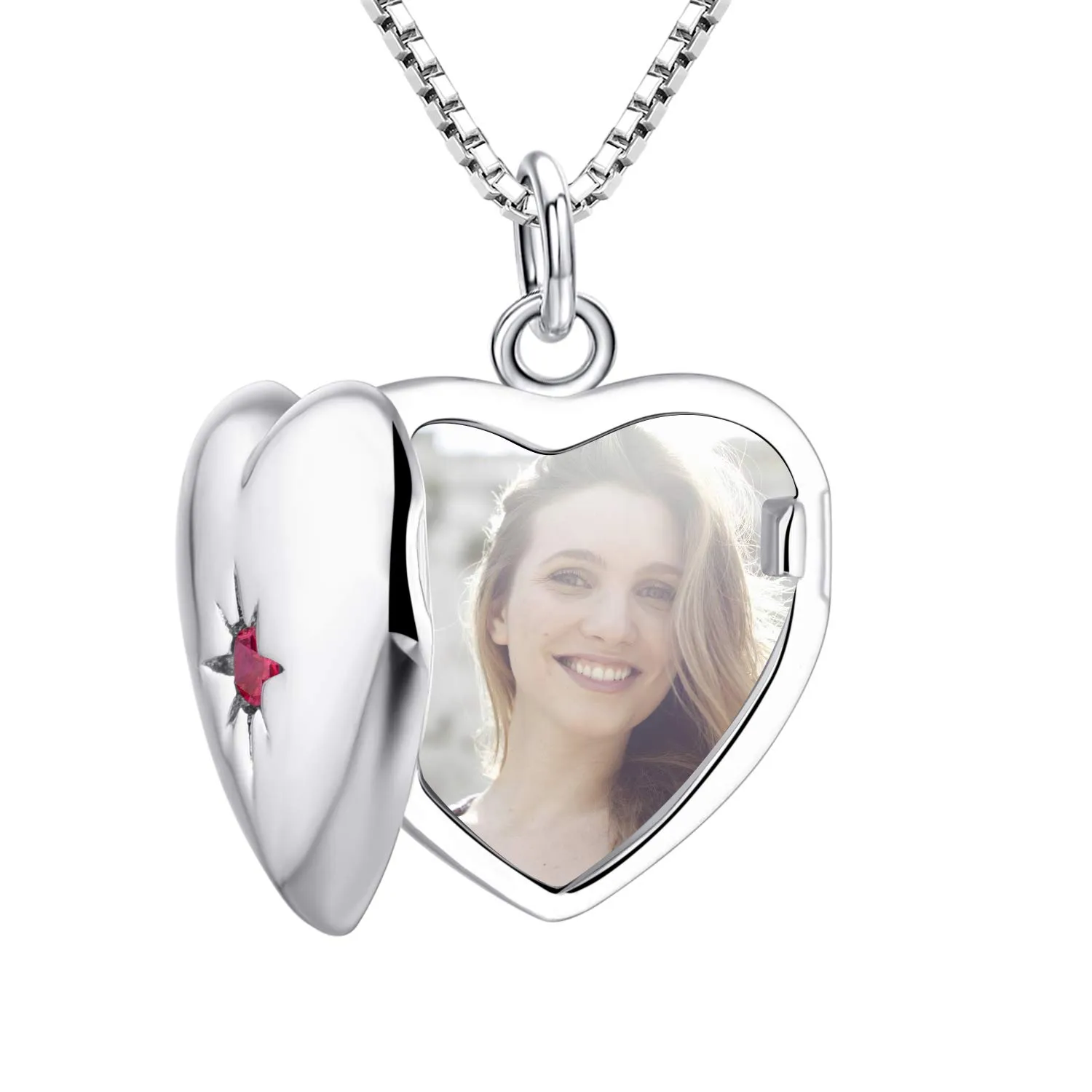 YL Mamma Cuore collana medaglione argento 925 apribile zirconi