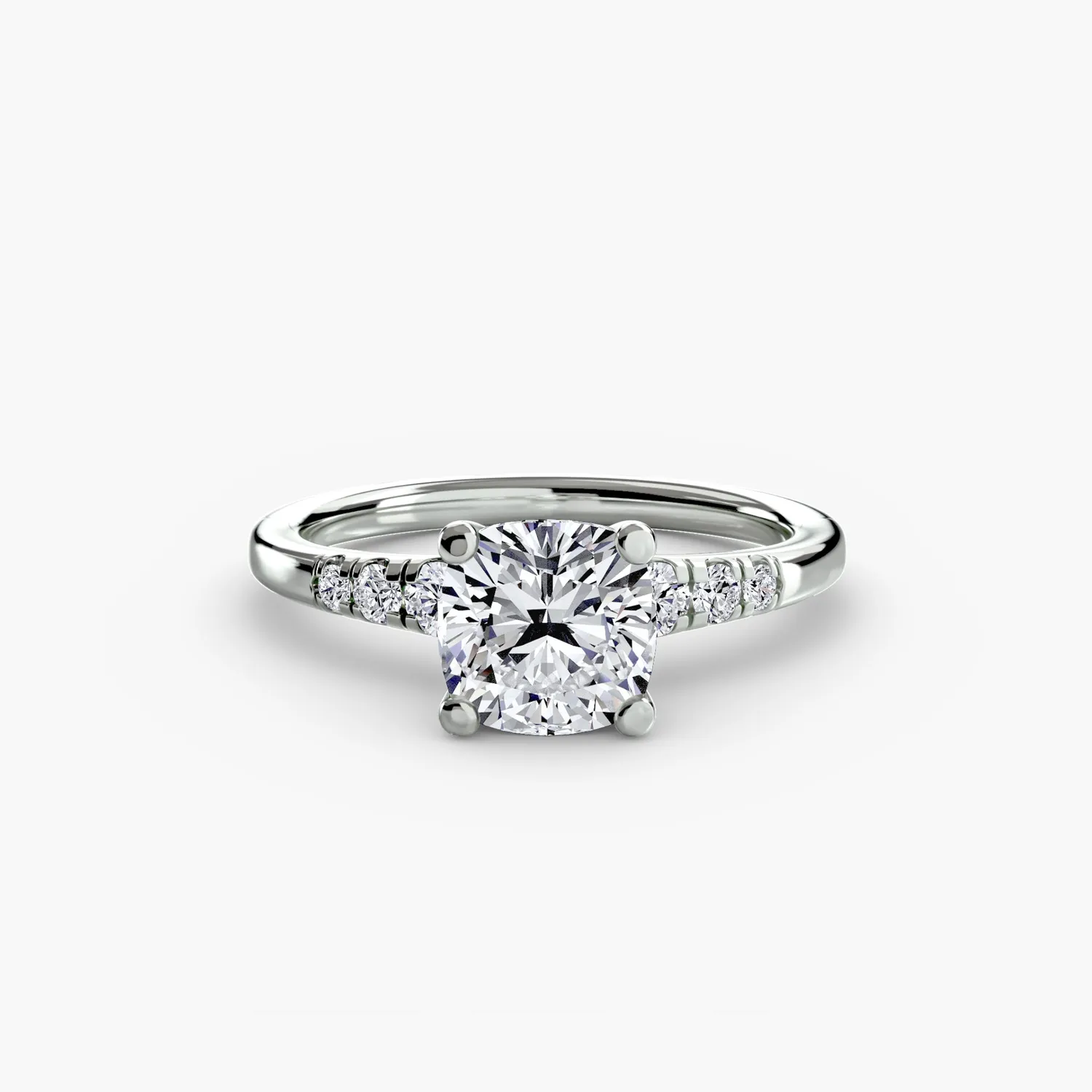 SINICO Solitaire with Shoulder Accents anello oro 14kt pavé