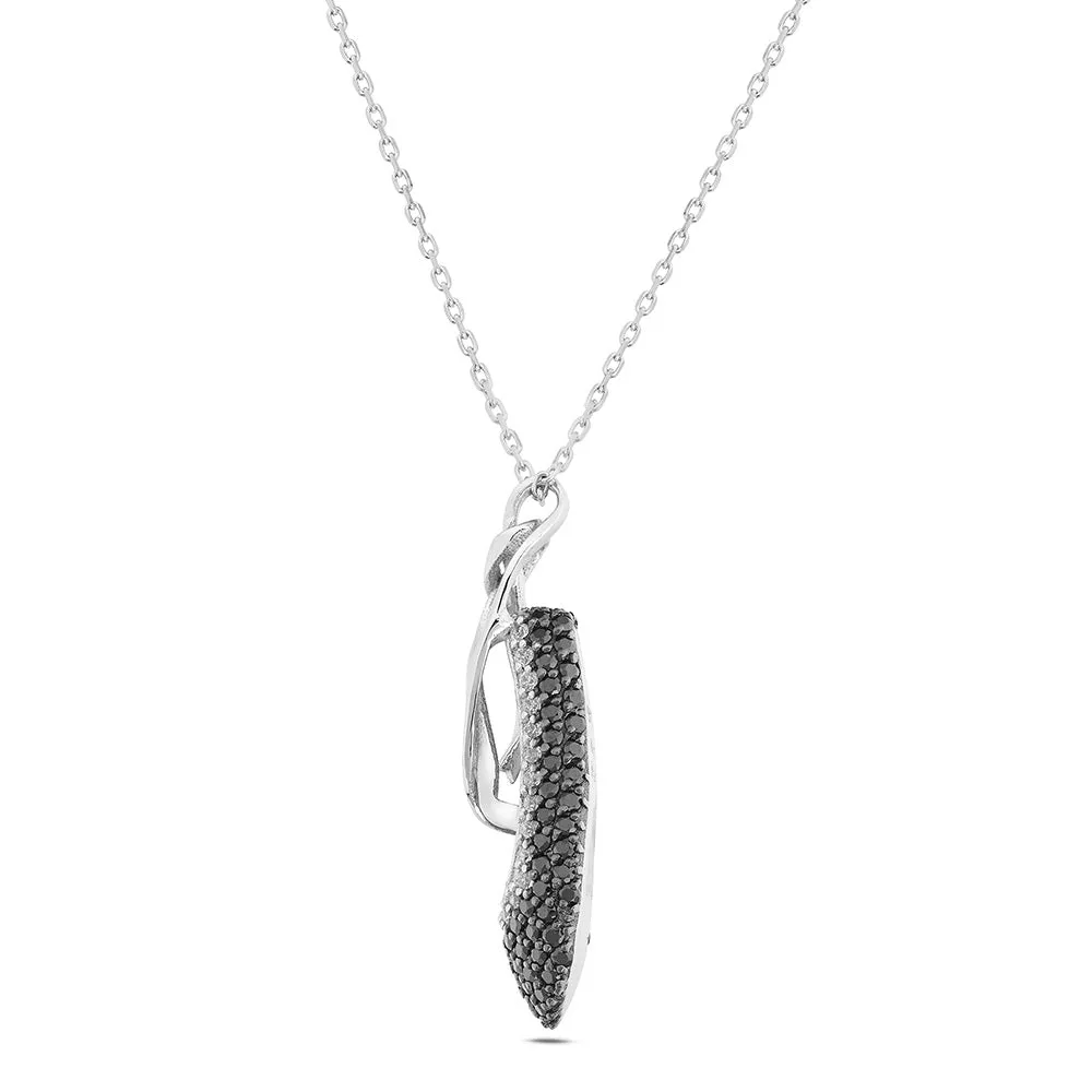 Sinico Dance scarpetta collana oro bianco 42 cm zirconia