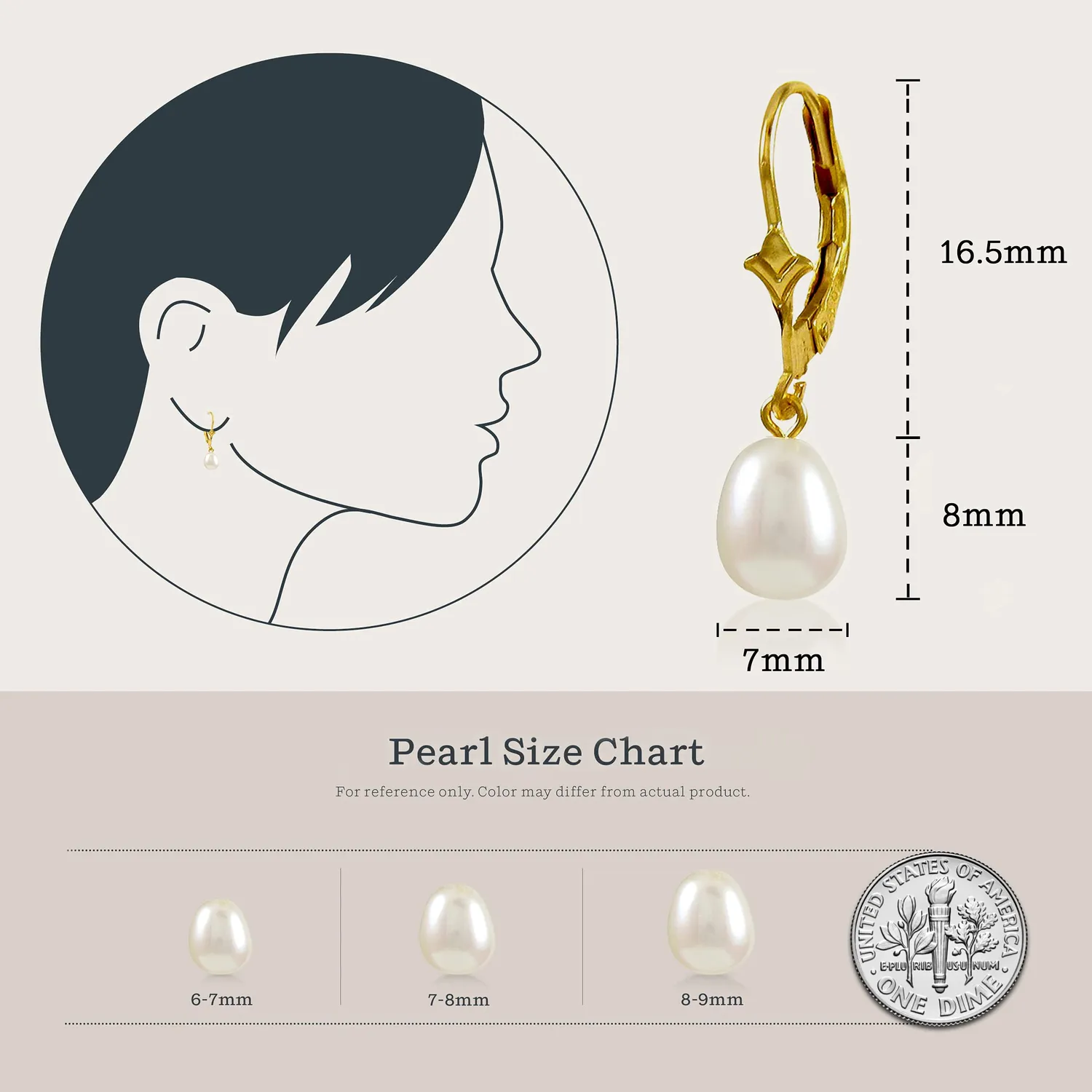 KEZEF Fiordaliso orecchini perla 7-8 mm oro 10 kt
