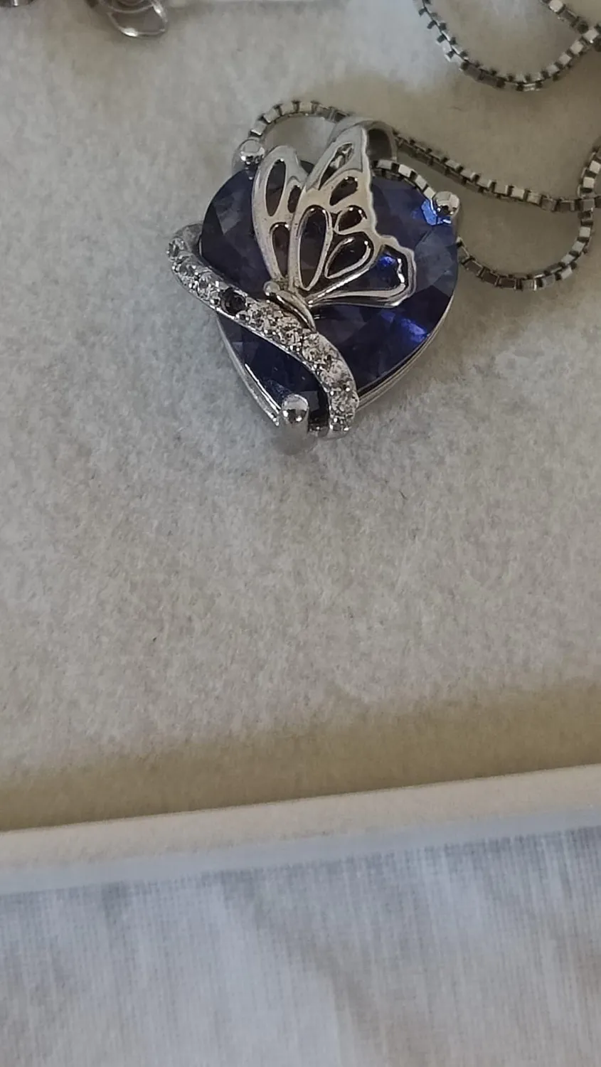 YL Farfalla Cuore collana argento 925 rubino luglio