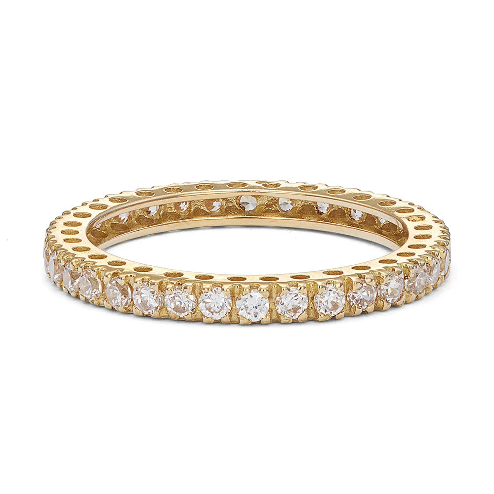 Sinico Eternity Anello Oro Giallo Misura 13 Zirconi Bianchi