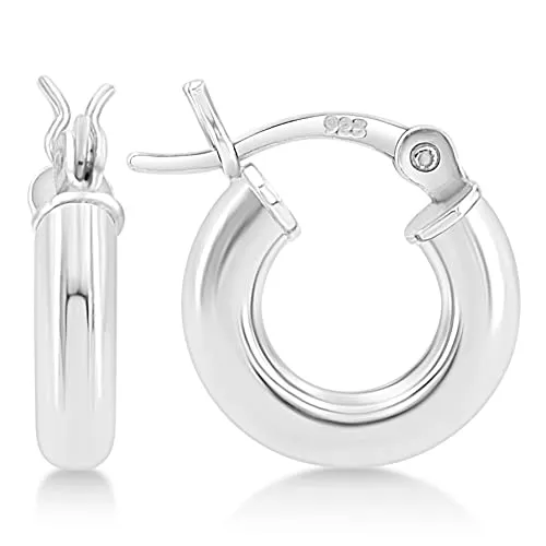 KEZEF Orecchini Cerchio Argento 925 12 mm Scatto