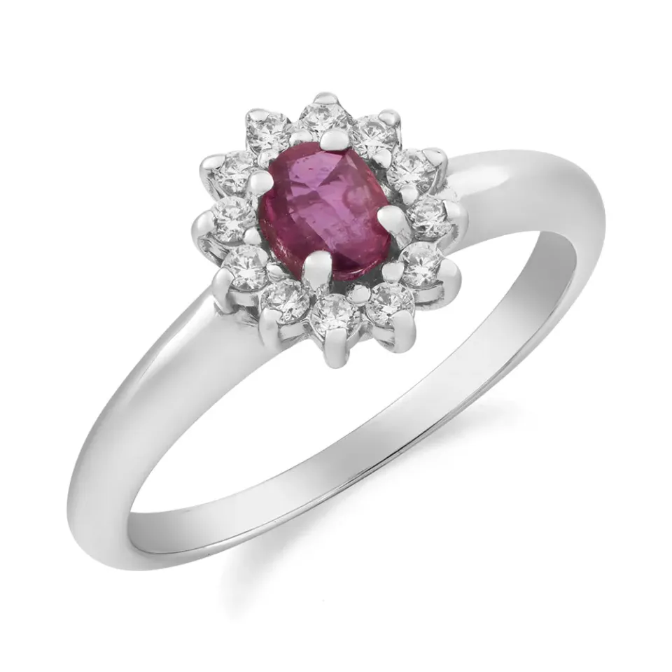 Sinico mini Kate anello oro bianco rubino misura 14