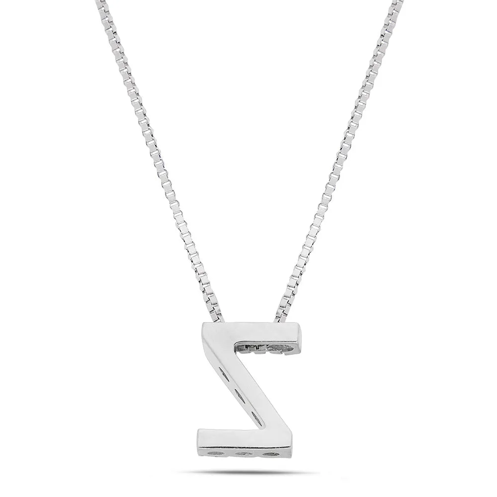 Sinico Letters Lettera Piccola Z Collana oro bianco 42 cm