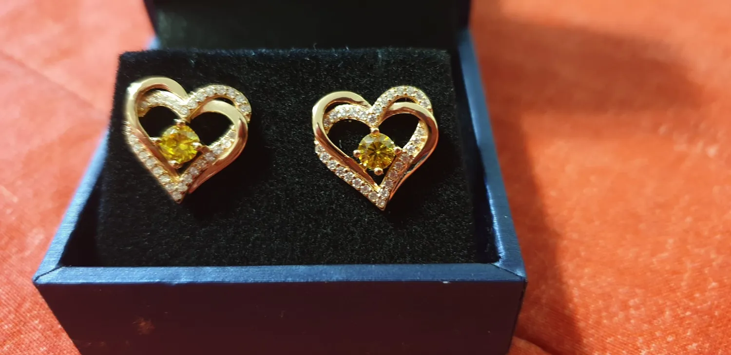 CDE Cuore orecchini donna argento 925 placcato oro