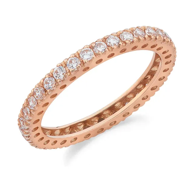 Sinico Eternity anello oro rosa griffe bianchi