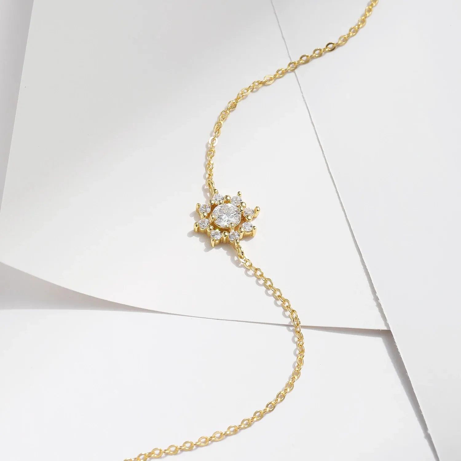 MODIAN Snowflake Chain bracciale moissanite 0,5 ct argento 925
