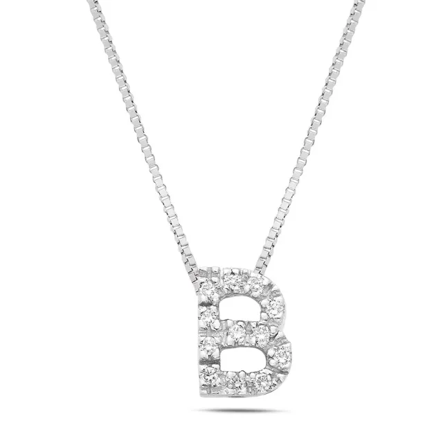 Sinico Letters lettera B piccola collana oro 42 cm diamanti