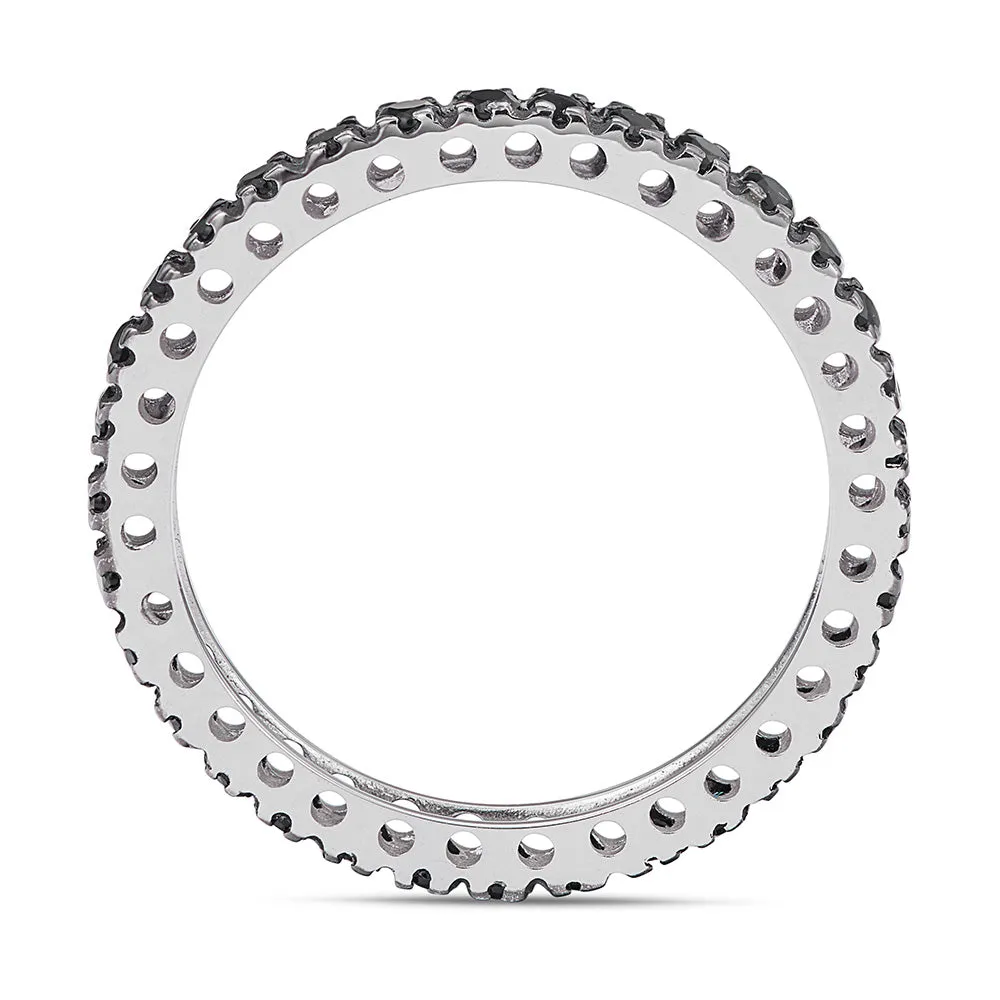 Sinico Eternity Griffe anello oro bianco zirconia neri