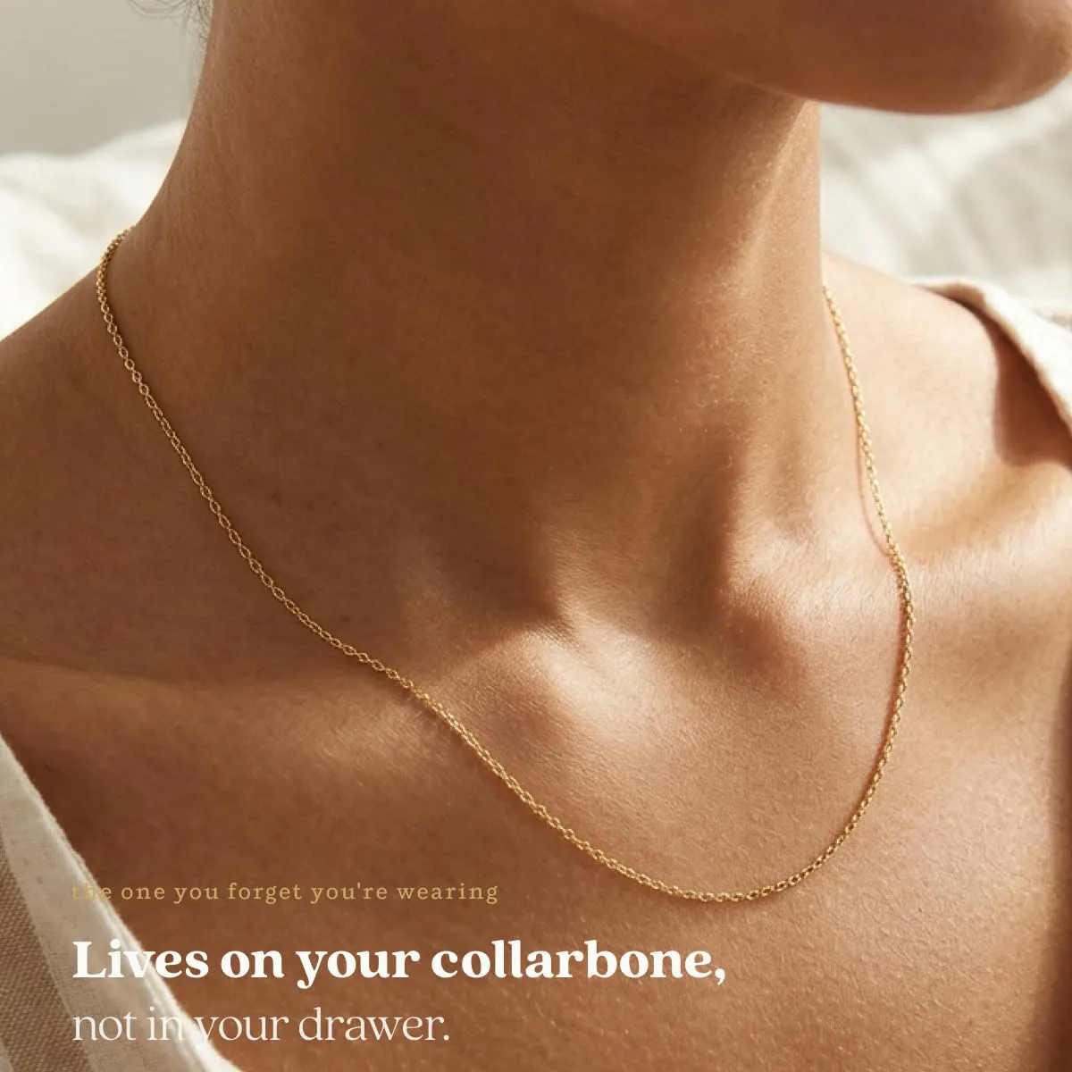 KEZEF Catena collana argento 925 oro 18K maglia ovale 1,3 mm