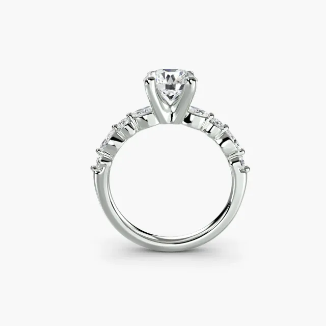 Sinico Eternity Pavé 2 anello solitario oro bianco