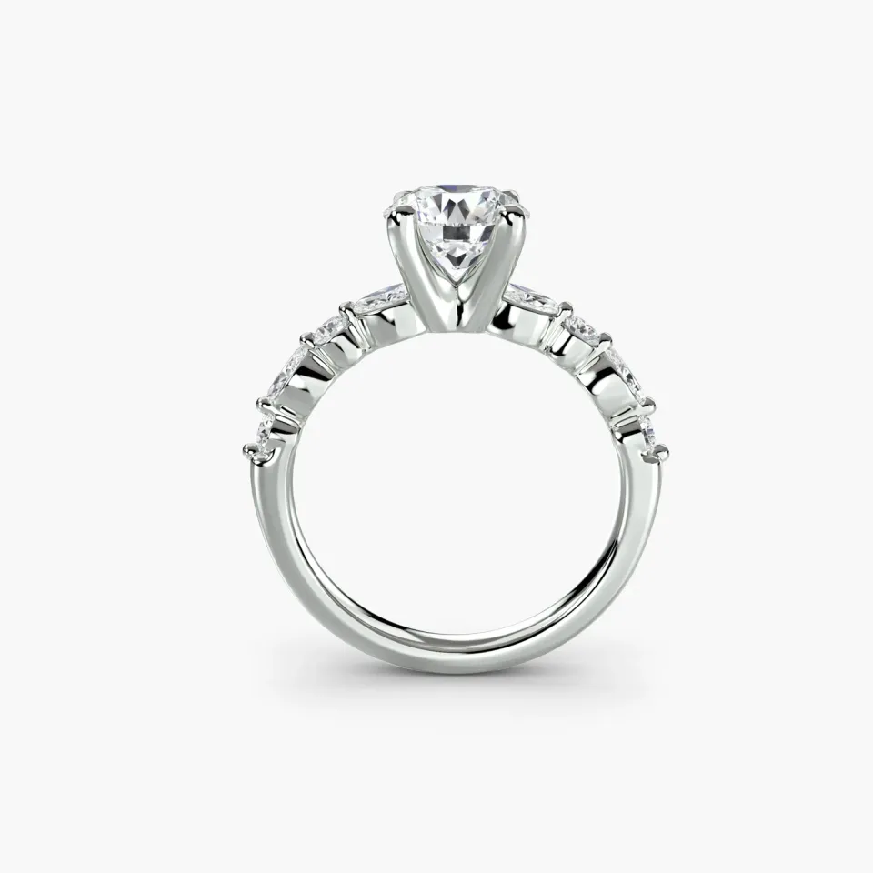 Sinico Eternity Pavé 2 anello solitario oro bianco