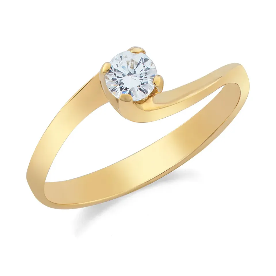 Sinico Valentine 4 punte anello solitario oro giallo 18kt
