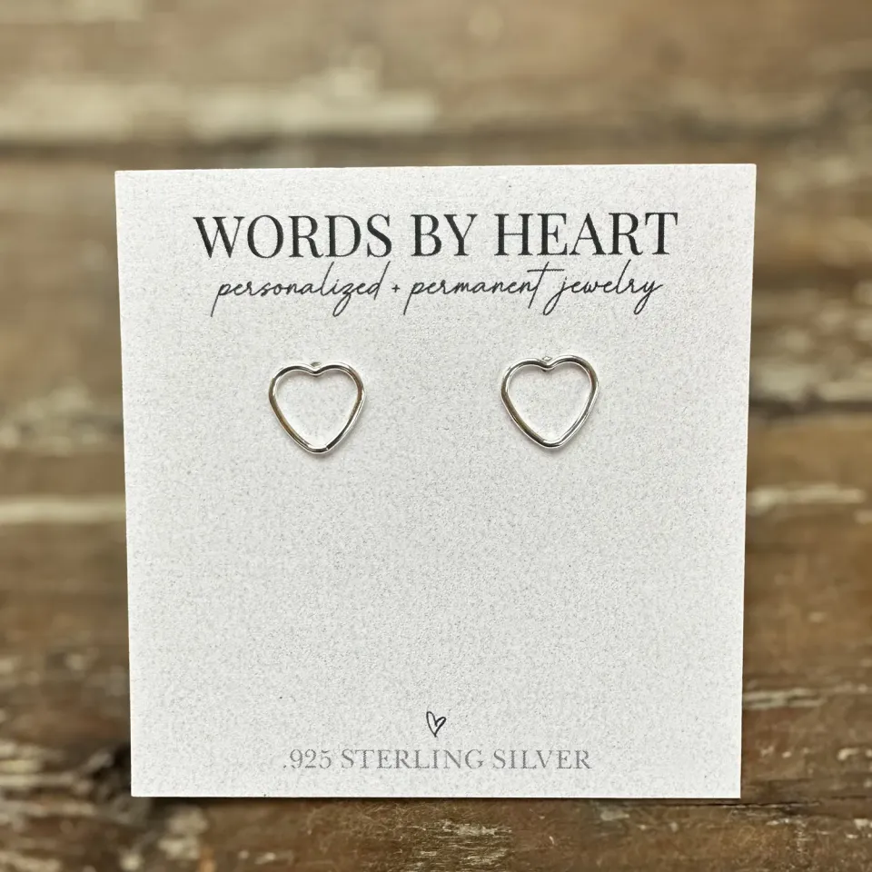 WordsByHeartCo Smooth Heart orecchini cuore argento 925