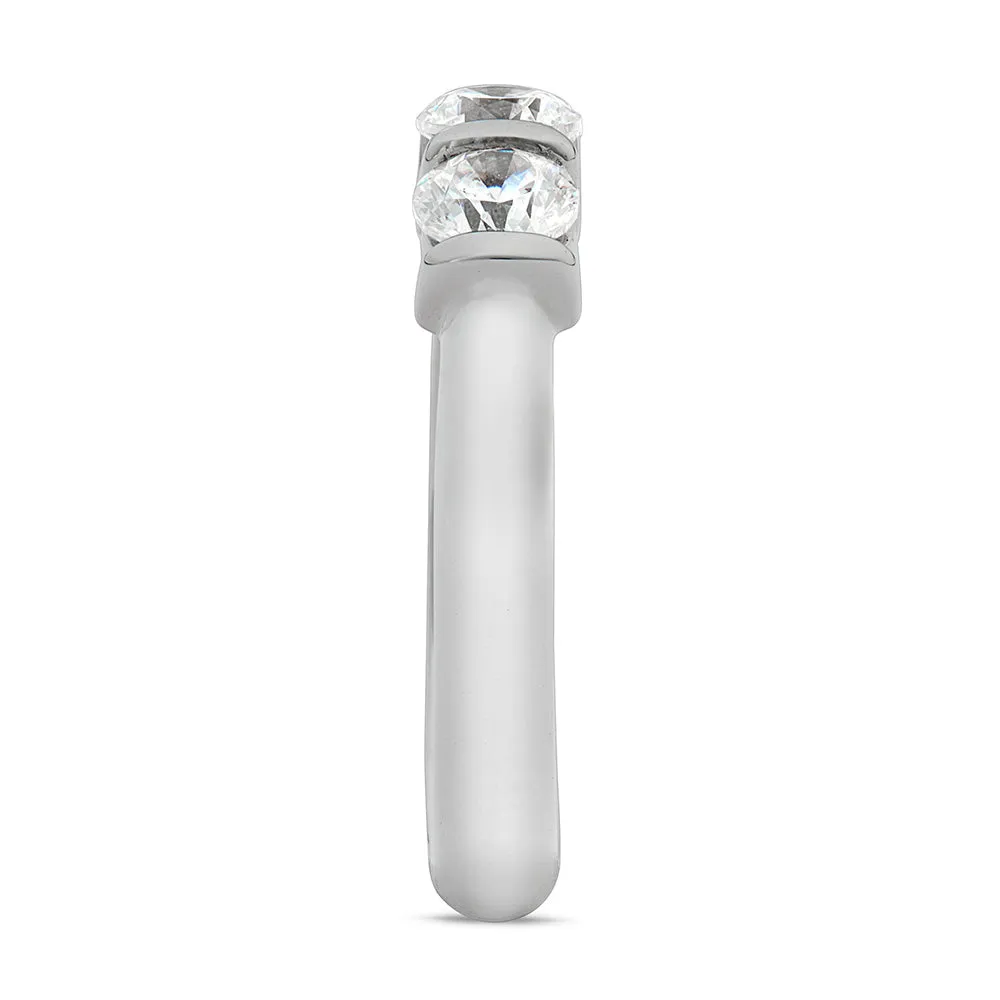 Sinico Trilogy anello oro bianco zirconi misura 13