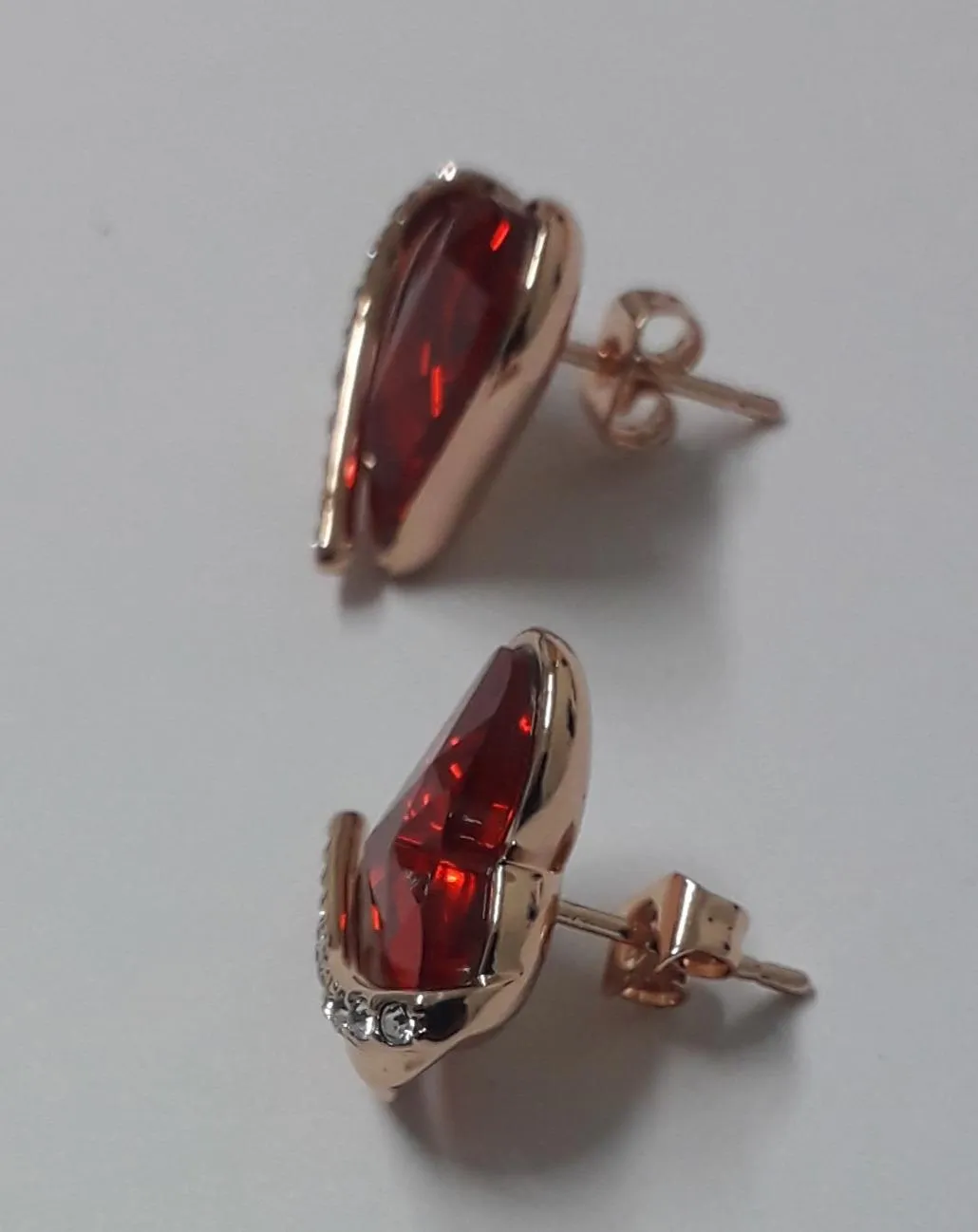 CDE Cuore completo collana e orecchini oro rosa cristalli