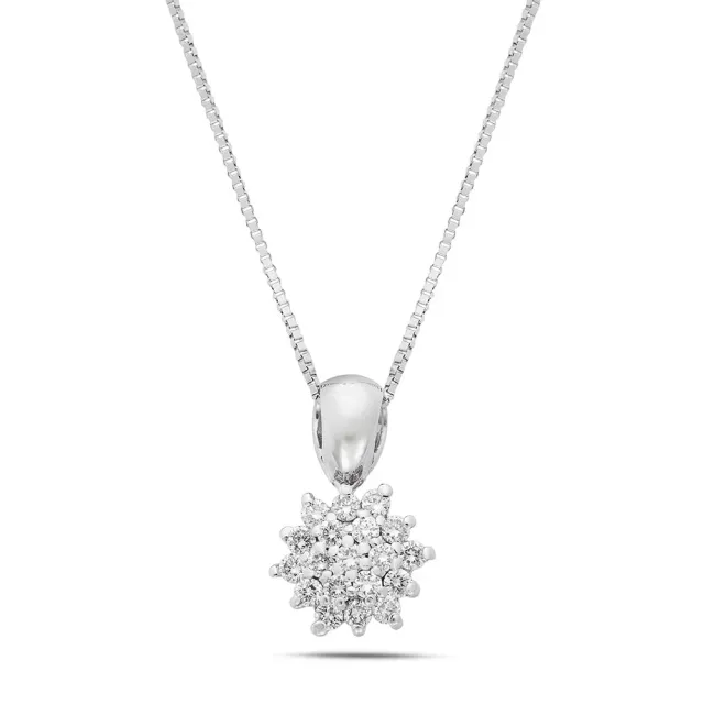 SINICO Flowers Classic collana fiore oro bianco diamanti