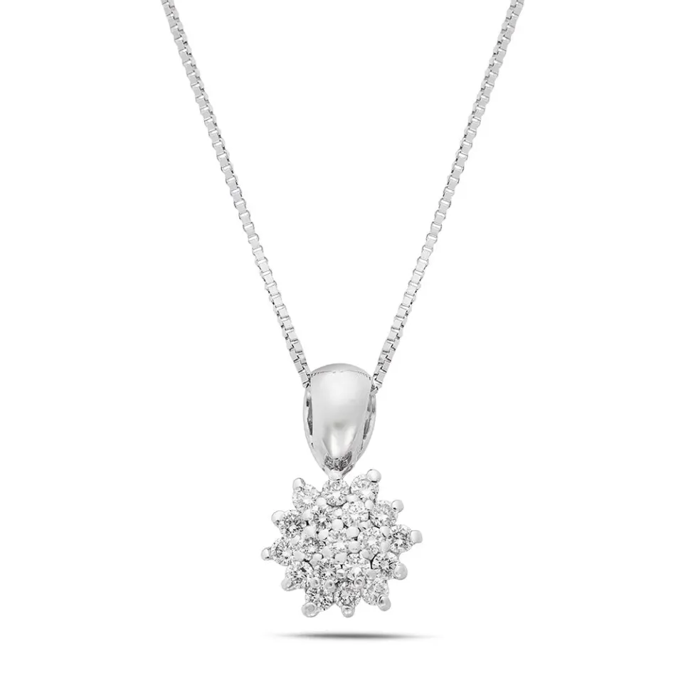 SINICO Flowers Classic collana fiore oro bianco diamanti