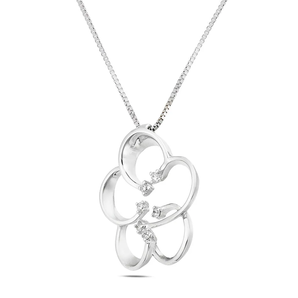 Sinico Riflessi Fiore collana oro bianco diamanti 42 cm